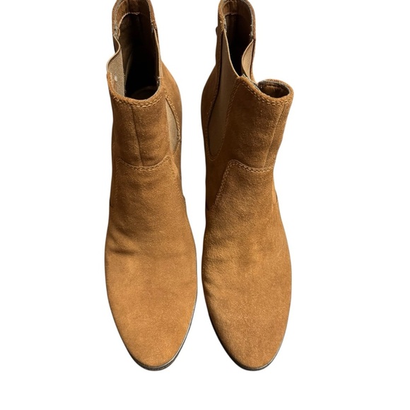 Anne Klein Brown Suede Ankle Boots Size 11 Round Toe Block Heel Casual Neutral - Picture 5 of 12